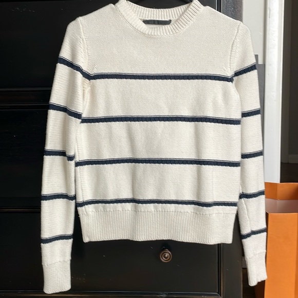 Jenni Kayne white/navy stripped knit sweater - Picture 1 of 7